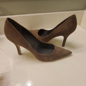 Nine West brown faux suede heels